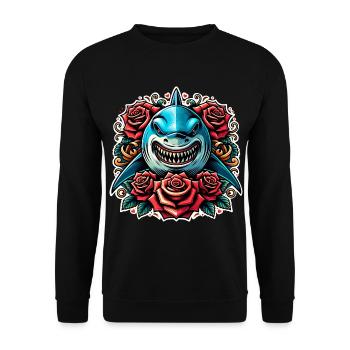 Requin - Sweat-shirt Unisexe - noir - Devant - Alina (178cm) & Michal (187cm)