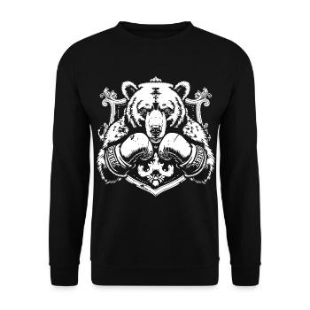 Grizzly Bear Boxer Fighter - Unisex Sweatshirt - black - Front - Alina (178cm) & Michal (187cm)