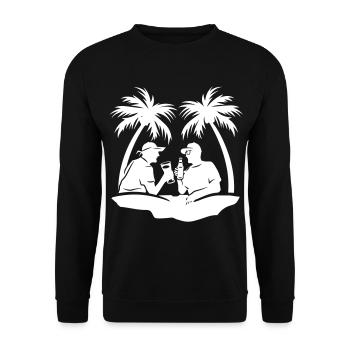 Boissons de l’équipe de Palm Tree Holiday - Sweat-shirt Unisexe - noir - Devant - Alina (178cm) & Michal (187cm)