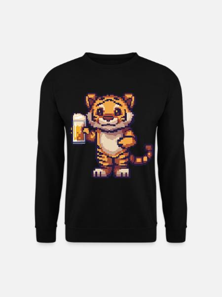 Tiger Pixel Beer - Unisex Sweatshirt - black