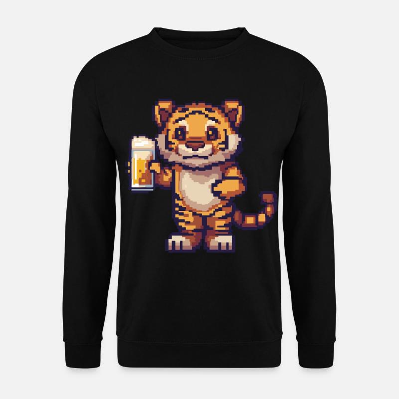 Tiger Pixel Beer - Unisex Sweatshirt - black