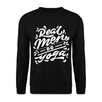 Real Men Do Yoga - Unisex Sweatshirt - black - Front - Alina (178cm) & Michal (187cm)