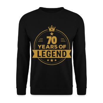 70 Jahre Legende – Stilvolles Geburtstagsgeschenk - Unisex Pullover - Schwarz - Vorne - Alina (178cm) & Michal (187cm)
