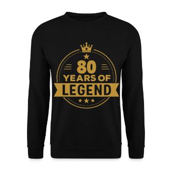80 Years of Legend – Stylish Birthday Gift - Unisex Sweatshirt - black - Front - Alina (178cm) & Michal (187cm)