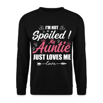 Im Not Spoiled My Auntie Just Loves Me a Team Kids - Unisex Sweatshirt - black - Front - Alina (178cm) & Michal (187cm)