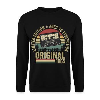 1965 Vintage Vintage 1965 Birthday 1965 Retro - Unisex Sweatshirt - black - Front - Alina (178cm) & Michal (187cm)