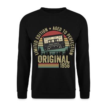 1956 Vintage Vintage 1956 Anniversaire 1956 Rétro - Sweat-shirt Unisexe - noir - Devant - Alina (178cm) & Michal (187cm)