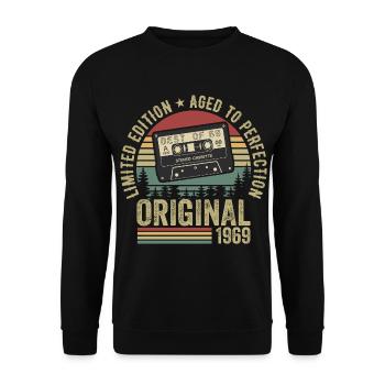 1969 Vintage Vintage 1969 Birthday 1969 Retro - Unisex Sweatshirt - black - Front - Alina (178cm) & Michal (187cm)