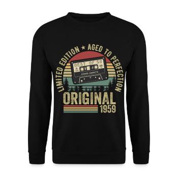 1959 Millésime 1959 Anniversaire 1959 Rétro - Sweat-shirt Unisexe - noir - Devant - Alina (178cm) & Michal (187cm)
