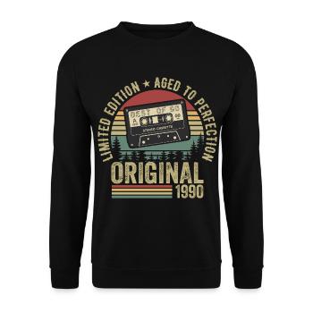 1990's Vintage 1990's Birthday 1990's Retro - Unisex Sweatshirt - black - Front - Alina (178cm) & Michal (187cm)
