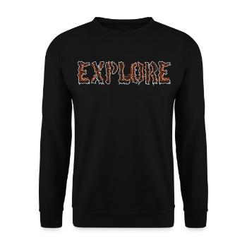 explore - Unisex Sweatshirt - black - Front - Alina (178cm) & Michal (187cm)