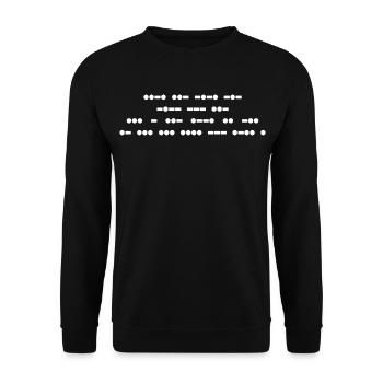 Va te faire foutre, espèce d’idiot en code Morse - Sweat-shirt Unisexe - noir - Devant - Alina (178cm) & Michal (187cm)