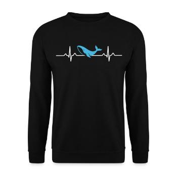 Herz für Wale - Unisex Pullover - Schwarz - Vorne - Alina (178cm) & Michal (187cm)