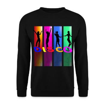 Disco Musik Geschenk Tanzen Tänzer Discjockey DJ - Unisex Pullover - Schwarz - Vorne - Alina (178cm) & Michal (187cm)