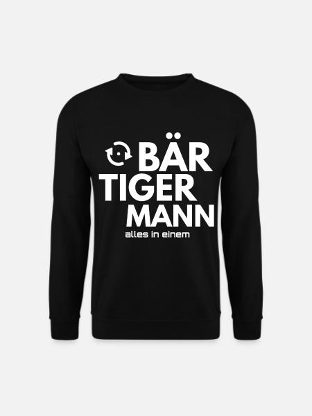 bär tiger mann - Unisex Pullover - Schwarz