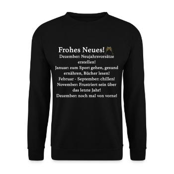 Nouvel An - Sweat-shirt Unisexe - noir - Devant - Alina (178cm) & Michal (187cm)