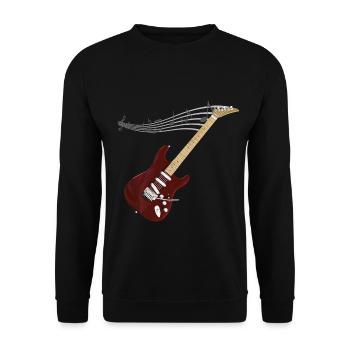 Gitarre Guitar Heartbeat - Unisex Sweatshirt - black - Front - Alina (178cm) & Michal (187cm)