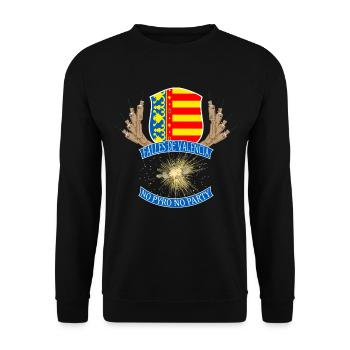 Pyro Fireworks Falles Valencia Flag Party - Unisex Sweatshirt - black - Front - Alina (178cm) & Michal (187cm)
