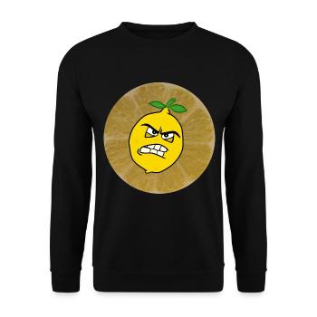 sour lemon is sour - Unisex Sweatshirt - black - Front - Alina (178cm) & Michal (187cm)