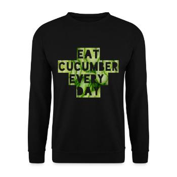 eat cucumber every day - Unisex Pullover - Schwarz - Vorne - Alina (178cm) & Michal (187cm)
