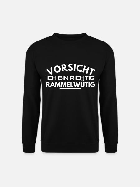Vorsichtig ich bin richtig rammelwütig - Unisex Pullover - Schwarz