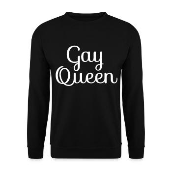 GAY QUEEN GAY PRIDE - Unisex Pullover - Schwarz - Vorne - Alina (178cm) & Michal (187cm)