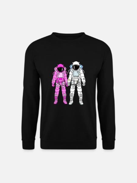 Astronauten Paar - Unisex Pullover - Schwarz