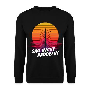 Rudern Geschenk Ruderer - Unisex Pullover - Schwarz - Vorne - Alina (178cm) & Michal (187cm)