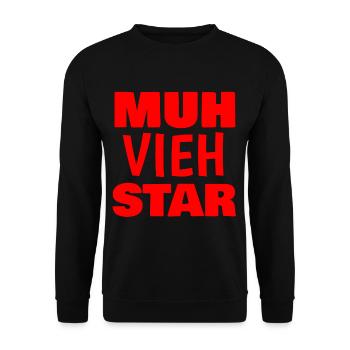 Muh Vieh Star - Unisex Pullover - Schwarz - Vorne - Alina (178cm) & Michal (187cm)