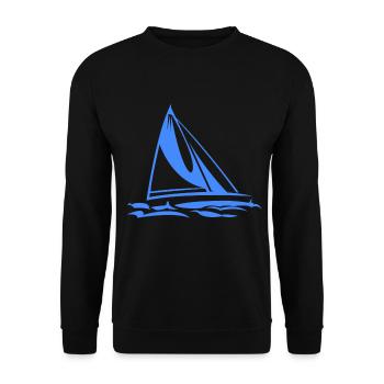 sailboat - Unisex Sweatshirt - black - Front - Alina (178cm) & Michal (187cm)