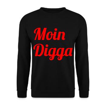 Moin Digga - Unisex Pullover - Schwarz - Vorne - Alina (178cm) & Michal (187cm)