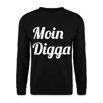 Moin Digga - Unisex Pullover - Schwarz - Vorne - Alina (178cm) & Michal (187cm)