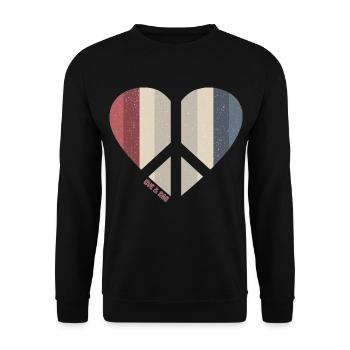 Peace Heart (Love Two Edition) - Unisex Sweatshirt - black - Front - Alina (178cm) & Michal (187cm)