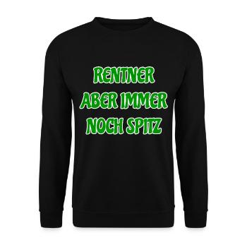 Rentner aber immer noch spitz - Unisex Pullover - Schwarz - Vorne - Alina (178cm) & Michal (187cm)