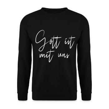Gott ist mit uns - Unisex Pullover - Schwarz - Vorne - Alina (178cm) & Michal (187cm)