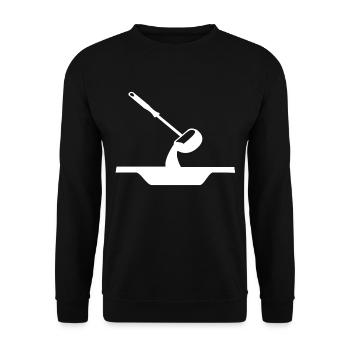 Suppe Suppenlöffel - Unisex Pullover - Schwarz - Vorne - Alina (178cm) & Michal (187cm)