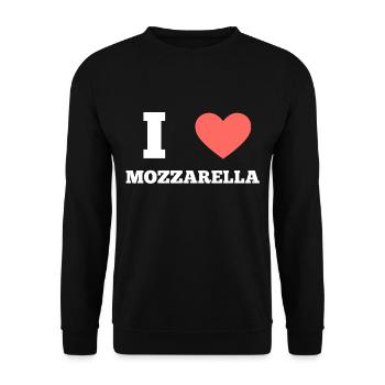 I love Mozzarella - Unisex Pullover - Schwarz - Vorne - Alina (178cm) & Michal (187cm)