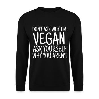 VEGAN VEGANER - Unisex Pullover - Schwarz - Vorne - Alina (178cm) & Michal (187cm)