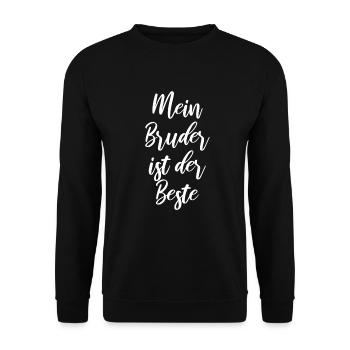 Mein Bruder ist der Beste - Unisex Pullover - Schwarz - Vorne - Alina (178cm) & Michal (187cm)