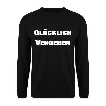 Glücklich Vergeben - Unisex Pullover - Schwarz - Vorne - Alina (178cm) & Michal (187cm)