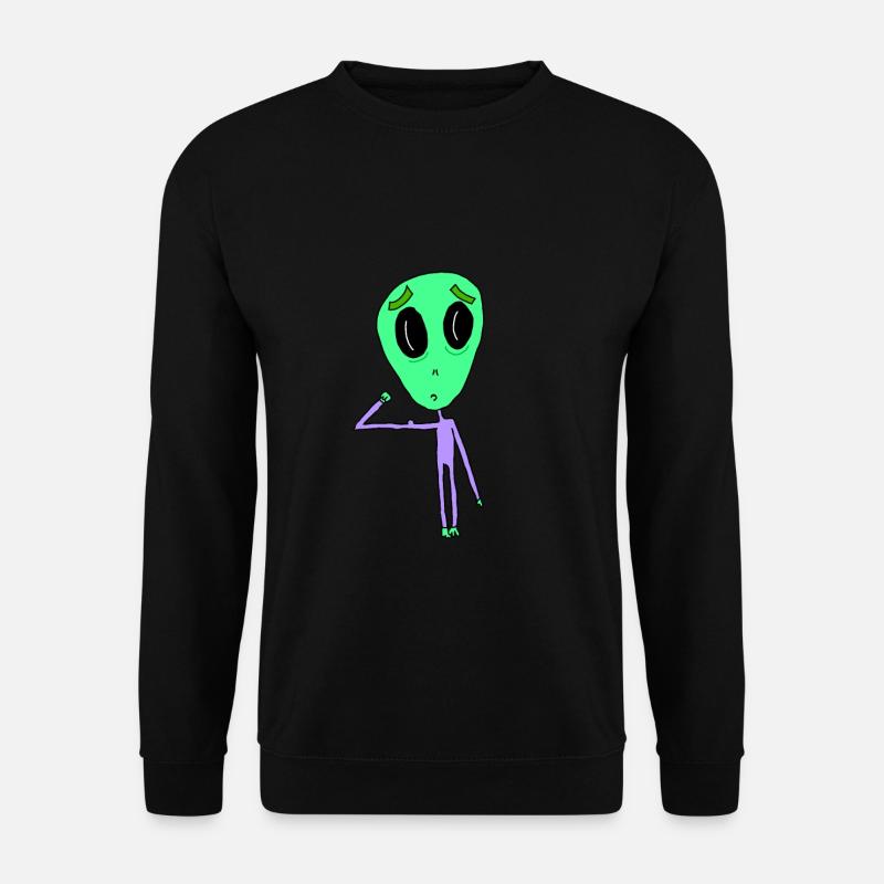Alien with biceps - Unisex Sweatshirt - black