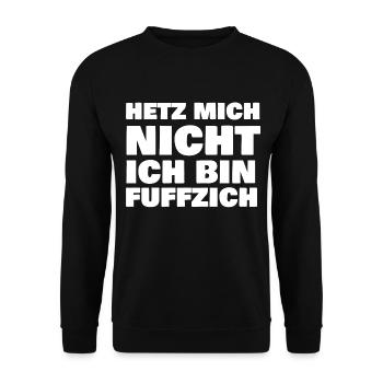 Hetz mich nicht 50 Fuffzich - Unisex Pullover - Schwarz - Vorne - Alina (178cm) & Michal (187cm)