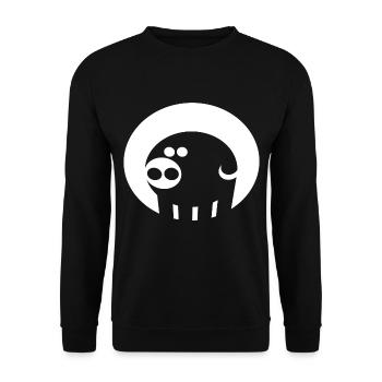 PORC - Sweat-shirt Unisexe - noir - Devant - Alina (178cm) & Michal (187cm)