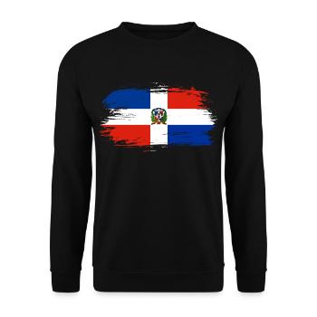 Dominican Republic flag flag - Unisex Sweatshirt - black - Front - Alina (178cm) & Michal (187cm)
