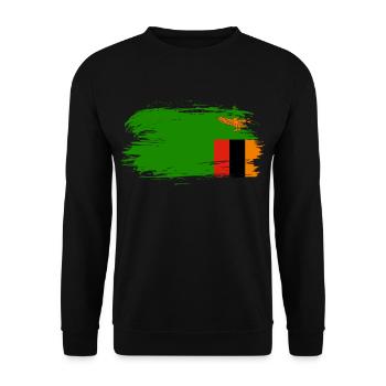 Zambia flag flag - Unisex Sweatshirt - black - Front - Alina (178cm) & Michal (187cm)