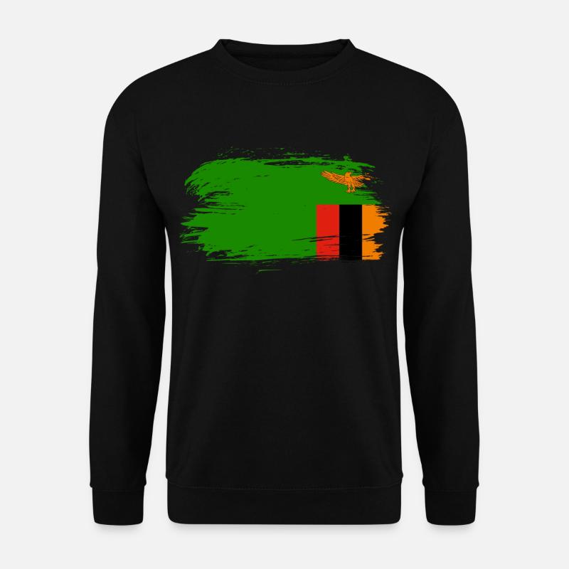 Sambia Flagge Fahne - Unisex Pullover - Schwarz