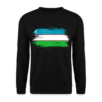 Usbekistan Flagge Fahne - Unisex Pullover - Schwarz - Vorne - Alina (178cm) & Michal (187cm)