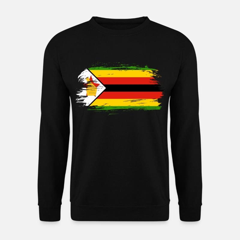 Simbabwe Flagge Fahne - Unisex Pullover - Schwarz