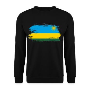 Ruanda Fahne Flagge - Unisex Pullover - Schwarz - Vorne - Alina (178cm) & Michal (187cm)