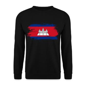 Cambodia flag flag - Unisex Sweatshirt - black - Front - Alina (178cm) & Michal (187cm)